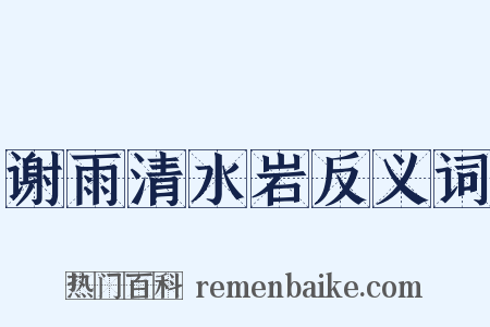 谢雨清水岩反义词是什么意思的图片